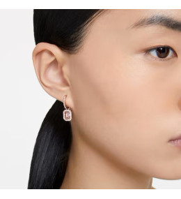 Les Boucles d'oreilles pendantes, Swarovski, Millenia Taille octogonale, Rose, Placage de ton or rosé 5649474