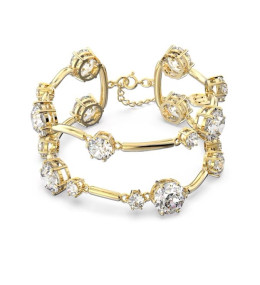 Le Bracelet-jonc double Constella Coupe ronde, Blanc, Placage de ton or 5620395
