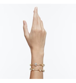Le Bracelet-jonc double Constella Coupe ronde, Blanc, Placage de ton or 5620395