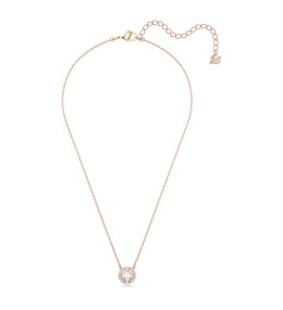 Collier Swarovski Sparkling Dance Coupe ronde, Blanc, Placage de ton or rosé 5272364