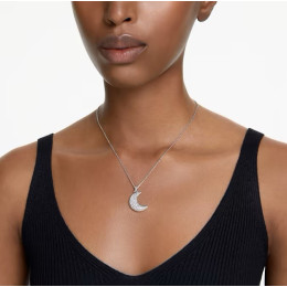 Le Collier Pendentif Swarovski, Luna Lune, Blanc, Métal rhodié, 5666181