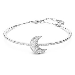 Le Bracelet-jonc Swarovski, Luna Lune, Blanc, Métal rhodié, 5666175