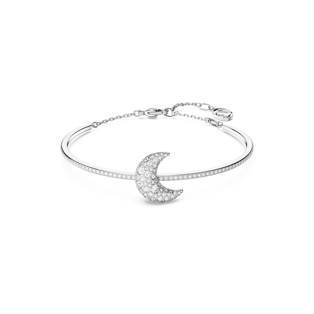 Le Bracelet-jonc Swarovski, Luna Lune, Blanc, Métal rhodié, 5666175