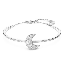Le Bracelet-jonc Swarovski, Luna Lune, Blanc, Métal rhodié, 5666175