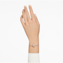 Le Bracelet-jonc Swarovski, Luna Lune, Blanc, Métal rhodié, 5666175