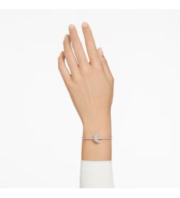 Le Bracelet-jonc Swarovski, Luna Lune, Blanc, Métal rhodié, 5666175