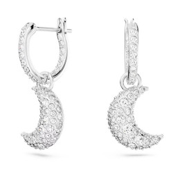 Les Boucles d'oreilles pendantes Swarovski, Luna Lune, Blanches, Métal rhodié, 5666157