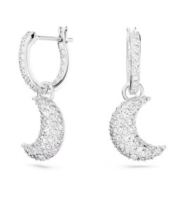Les Boucles d'oreilles pendantes Swarovski, Luna Lune, Blanches, Métal rhodié, 5666157