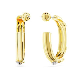 Les Boucles d'oreilles créoles Swarovski, Dextera Tailles variées, Blanches, Placage de ton or, 5663261