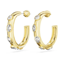 Les Boucles d'oreilles créoles Swarovski, Dextera Tailles variées, Blanches, Placage de ton or, 5663261