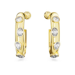 Les Boucles d'oreilles créoles Swarovski, Dextera Tailles variées, Blanches, Placage de ton or, 5663261