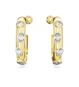 Les Boucles d'oreilles créoles Swarovski, Dextera Tailles variées, Blanches, Placage de ton or, 5663261