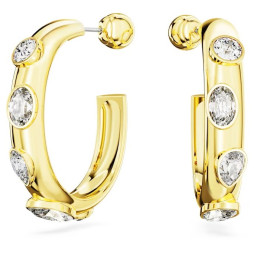 Les Boucles d'oreilles créoles Swarovski, Dextera Tailles variées, Blanches, Placage de ton or, 5663261