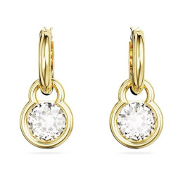 Les Boucles d'oreilles pendantes Swarovski, Dextera Coupe ronde, Blanches, Placage de ton or, 5666023
