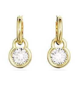 Les Boucles d'oreilles pendantes Swarovski, Dextera Coupe ronde, Blanches, Placage de ton or, 5666023