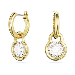 Les Boucles d'oreilles pendantes Swarovski, Dextera Coupe ronde, Blanches, Placage de ton or, 5666023