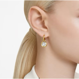 Les Boucles d'oreilles pendantes Swarovski, Dextera Coupe ronde, Blanches, Placage de ton or, 5666023