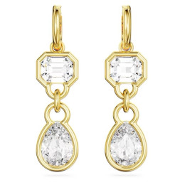 Les Boucles d'oreilles pendantes Swarovski, Dextera Tailles variées, Blanches, Placage de ton or, 5663265