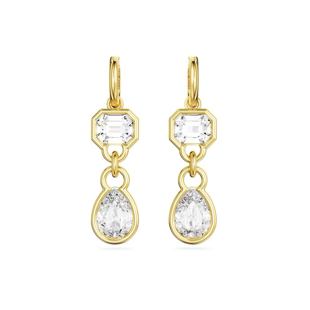 Les Boucles d'oreilles pendantes Swarovski, Dextera Tailles variées, Blanches, Placage de ton or, 5663265