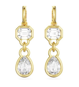 Les Boucles d'oreilles pendantes Swarovski, Dextera Tailles variées, Blanches, Placage de ton or, 5663265