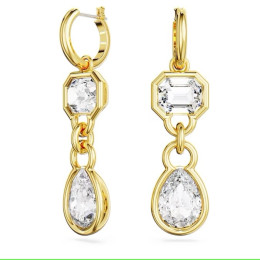 Les Boucles d'oreilles pendantes Swarovski, Dextera Tailles variées, Blanches, Placage de ton or, 5663265