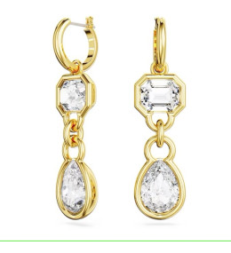 Les Boucles d'oreilles pendantes Swarovski, Dextera Tailles variées, Blanches, Placage de ton or, 5663265