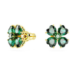 Les Boucles d'oreilles Swarovski, Idyllia Trèfle à quatre feuilles, Vertes, Placage de ton or, 5666236