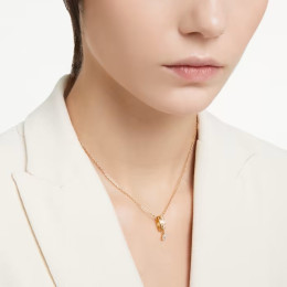 Le Collier pendentif Swarovski, Dextera Tailles variées, Blanc, Placage de ton or, 5663333