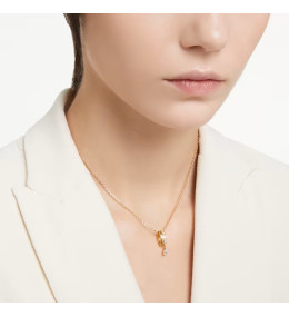 Le Collier pendentif Swarovski, Dextera Tailles variées, Blanc, Placage de ton or, 5663333