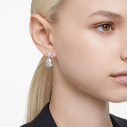 Les Boucles d'oreilles pendantes Swarovski, Mesmera Tailles variées, Blanches, Métal rhodié, 5661683