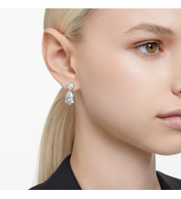 Les Boucles d'oreilles pendantes Swarovski, Mesmera Tailles variées, Blanches, Métal rhodié, 5661683