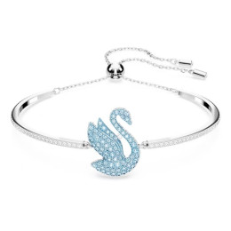 Le Bracelet Swarovski, Iconic Swan Cygne, Bleu, Métal rhodié, 5660595
