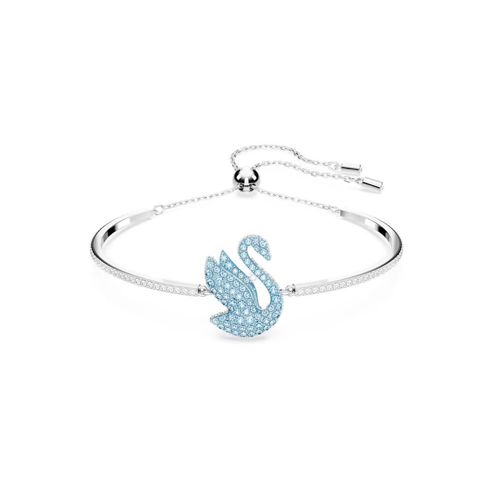 Le Bracelet Swarovski, Iconic Swan Cygne, Bleu, Métal rhodié, 5660595