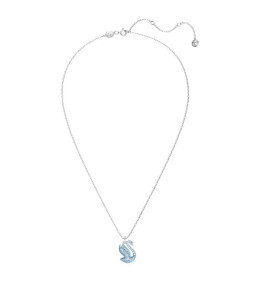 Le Collier pendentif Swarovski, Iconic Swan Cygne, Bleu, Métal rhodié, 5660594