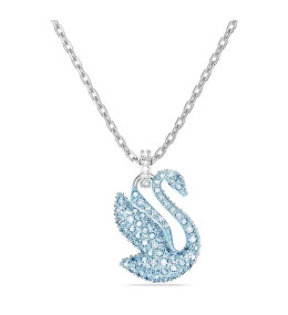 Le Collier pendentif Swarovski, Iconic Swan Cygne, Bleu, Métal rhodié, 5660594