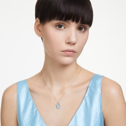 Le Collier pendentif Swarovski, Iconic Swan Cygne, Bleu, Métal rhodié, 5660594