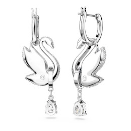 Boucles d'oreilles pendantes Swarovski, Iconic Swan Cygne, Bleues, Métal rhodié, 5512577