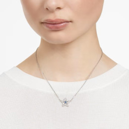 La Parure collier et boucles d'oreilles, Swarovski, Stella, Étoile, Bleu, Métal rhodié, 5646762