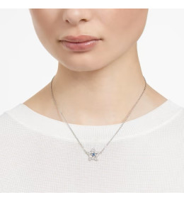 La Parure collier et boucles d'oreilles, Swarovski, Stella, Étoile, Bleu, Métal rhodié, 5646762
