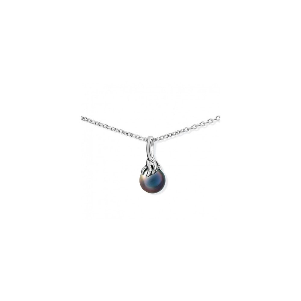 Les Colliers IZA B - Collier corail argent 925/1000, et perle de Tahiti IZA B, LE-003-PEN