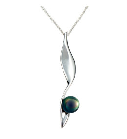 Le Collier pendentif Canopée, argent 925/1000, et perle de Tahiti, IZA B, CA-013-COL