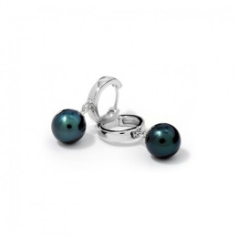 Boucles d'oreilles créoles Epure argent 925/1000, perles de Tahiti IZA B EP-020-BO