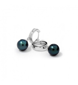 Boucles d'oreilles créoles Epure argent 925/1000, perles de Tahiti IZA B EP-020-BO