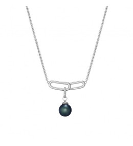 Le Collier Archipel argent 925/1000, perle de Tahiti et diamants et diamants IZA B FEZ19N012HP