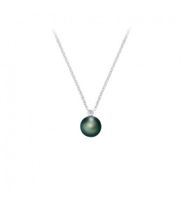 Collier Epure argent 925/1000, perle de Tahiti et diamant IZA B FEZ21N001HP