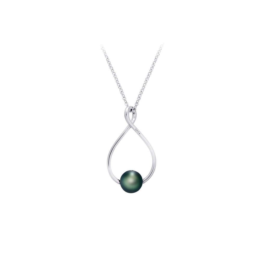 Le Collier ondine argent 925/1000, perle de Tahiti et diamants IZA B FEZ21N005HP