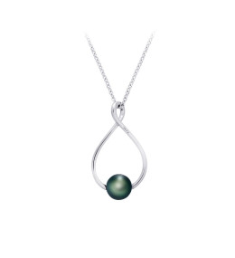 Le Collier ondine argent 925/1000, perle de Tahiti et diamants IZA B FEZ21N005HP