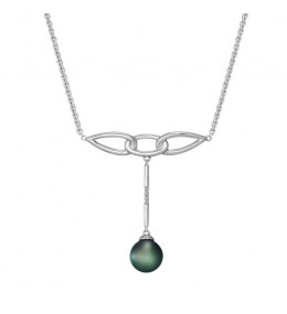 Le Collier Flore argent 925/1000, et perle de Tahiti et diamants IZA B, FEZ20N002HP