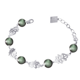 Le Bracelet Flore argent 925/1000, et perle de Tahiti et diamants IZA B, FEZ21B001HP