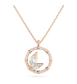 Le Collier Swarovski, Dellium Forme ronde, Bambou, Blanc, Placage de ton or rosé, 5645371
